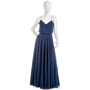 Inesse Chiffon V-Neck Spaghetti Strap Gown Sz 8